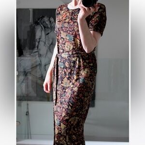 Peruvian Connection Pima Cotton
Midi Dress Rusty Orange Mix Floral